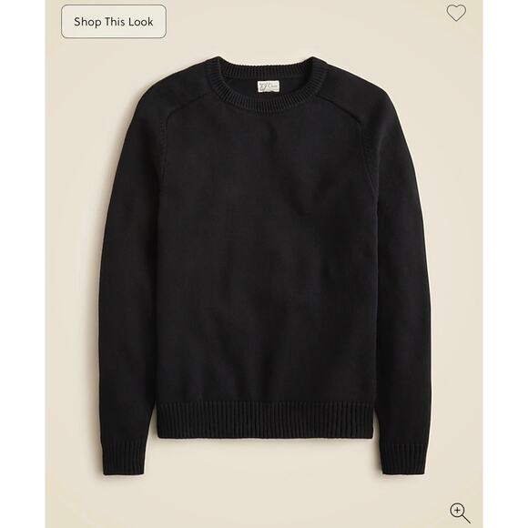 J. Crew Heritage Cotton Crewneck Sweater Black NWT size Medium - Picture 4 of 7
